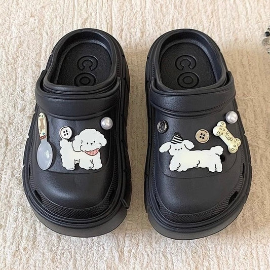 9pcs Acrylic Shoe Charm Set Adorable white puppy charms